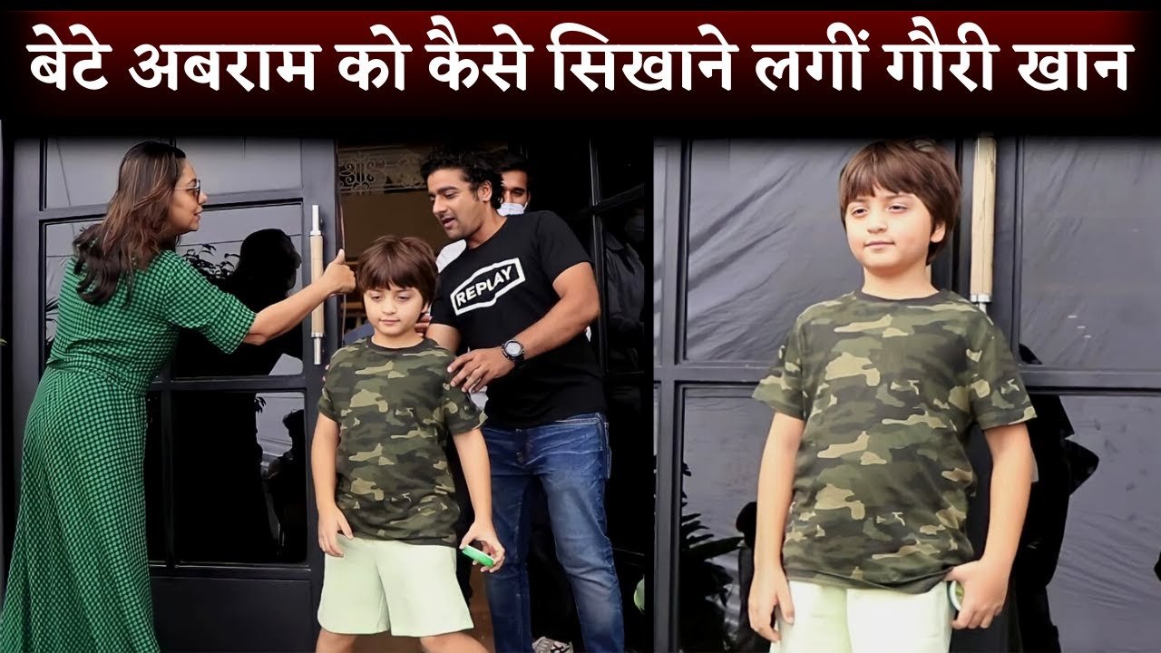 shahrukh khan son abram pose to papraji